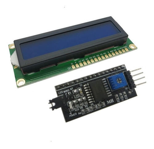 Imagen 1 de 4 de Display Lcd Pantalla 16x2 1602 Fondo Azul + Interfaz 12c