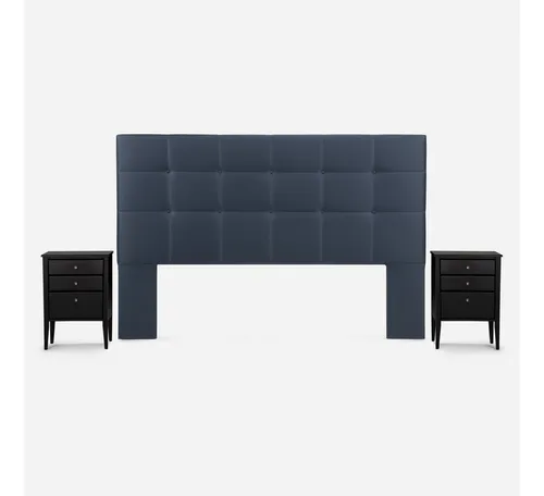 Cama Europea Rosen Autonomy Sky King + Muebles Issey Azul