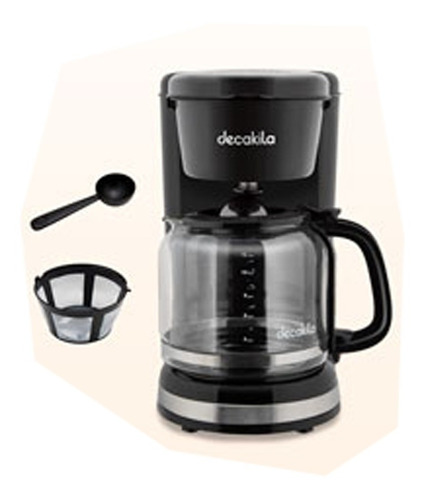 Cafetera Goteo Decakila Jarra Vidrio 12 Tazas Café 1.8l Febo Color Negro