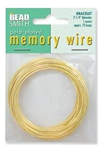 Alambre - 1 Ounce (70 Loops) Gold Plated 2 1/4'' Round Memo