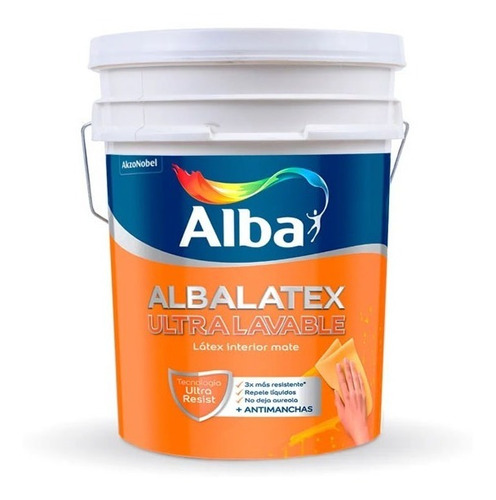 Albalatex Ultralavable Interior Mate 10 Lts Alba