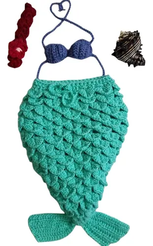 Traje de sirena para bebe tejido sale