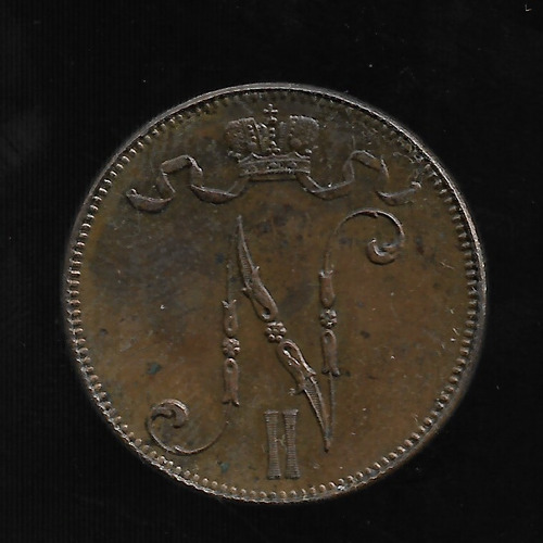 Finlandia 5 Pennia  1898 Cobre  S/c