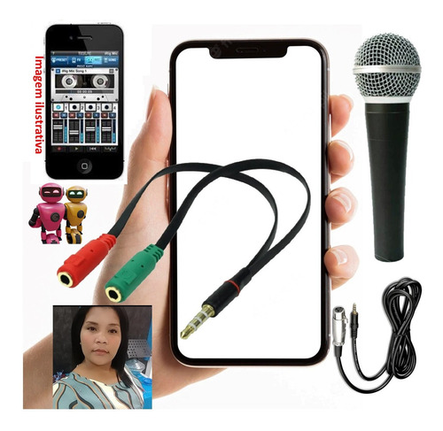 Imagem 7 de 7 de Microfone 58 Com Fio Adaptador Para Usar Em Celular Plug P3