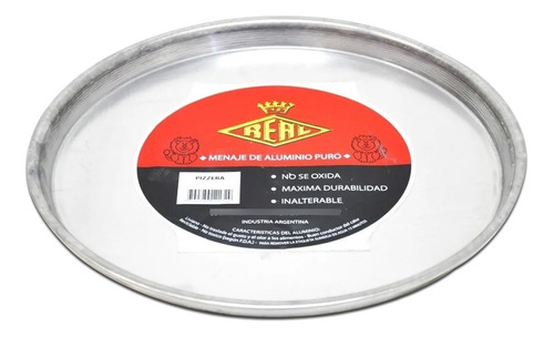 Pizzera Molde Para Pizza Aluminio 35cm Reforzada Pettish Color Gris