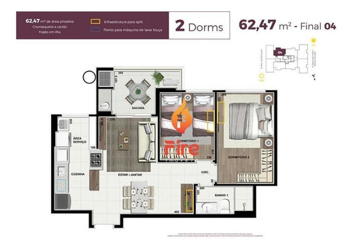 Imagem 1 de 15 de Apartamento Para Venda Em Curitiba, Ecoville, 2 Dormitórios, 1 Banheiro, 1 Vaga - F00549_2-804719