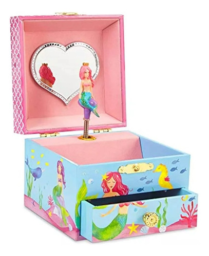 Joyero Caja Musical Infantil Sirena Con Cajones 