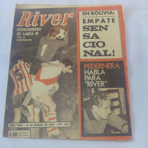 Revista River 1163 River Plate 1 Union 0 Nota Pedernera
