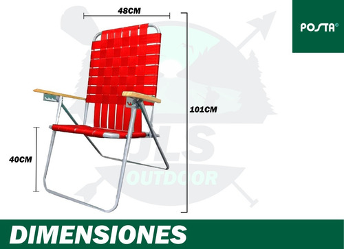 Imagen 2 de 6 de Sillon Reposera Posta 5 Posiciones Aluminio Refor Alta 120kg