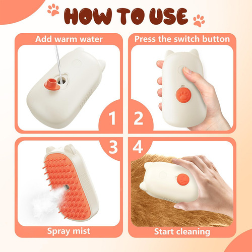 Cepillo De Vapor Para Gatos Para Mudar Cepillo De Pelo De Va