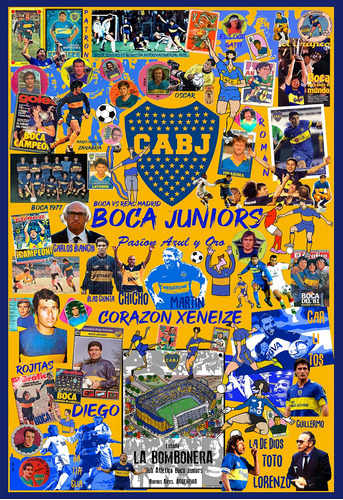 Lamina Ilustrada  Boca Juniors  29, 7 Cm X 42 C