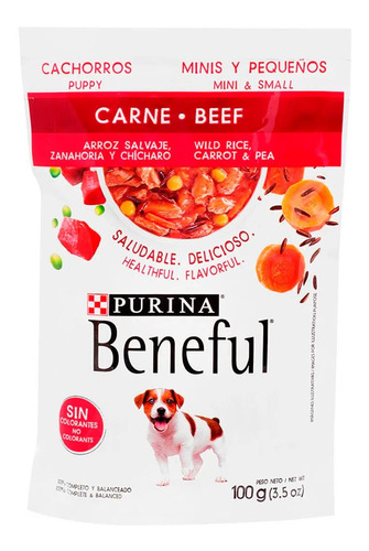 Alimento Perro Beneful Cachorros Carne Arroz 100g Purina