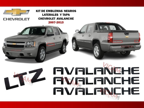 Kit De Emblemas Chevrolet Avalanche 2007-2013 Negros