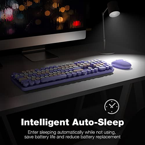 Combo De Teclado Y Ratón Inalámbricos Mofii, Morado, Colorid