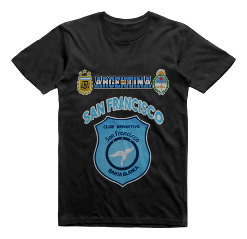 Remera Infantil Negra San Francisco Bahia Blanca