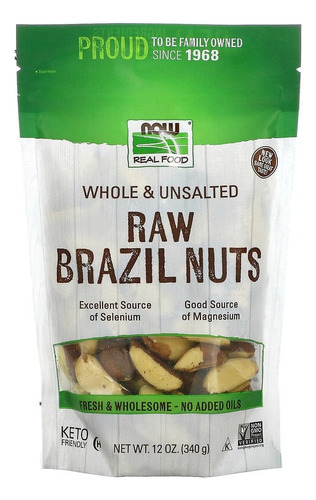 Now Foods Nueces De Brasil Crudas Sin Sal 340 g (12 oz)