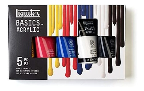 Liquitex Basics 5 Tube Acrylic Paint Set, 75ml