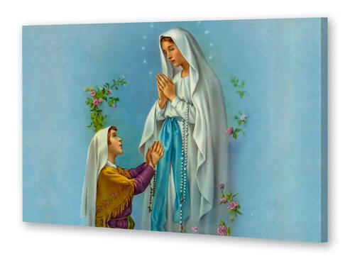 Cuadro 40x60cm Virgen De Lourdes Nuestra Señora Religion M2