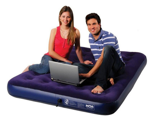 Colchão Inflável Casal 191x22x137cm Camping Elevado Multiuso