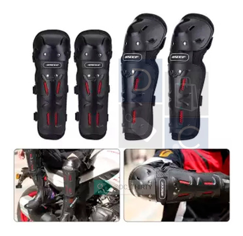 Imagen 1 de 4 de Kit Protecciones Para Motociclistas De Rodilleras Y Coderas