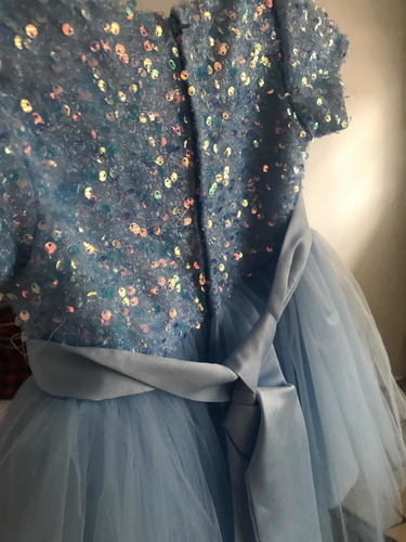 Vestido Dama De Compañía Niña Boda Azul
