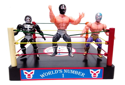Lucha Libre Ring Con Figuras Lote Cmll Wwe 3 Santo (Usado)