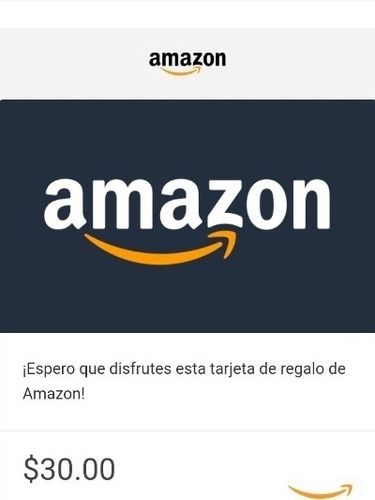 Tarjeta Amazon Gift Card 30 Dólares Usa - Código Original