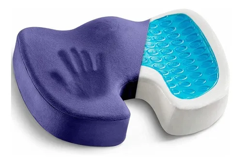 comprar Cojín Ergonómico Ortopédico De Gel Para Asiento De Oficina Color Azul Diseño De La Tela Rayado