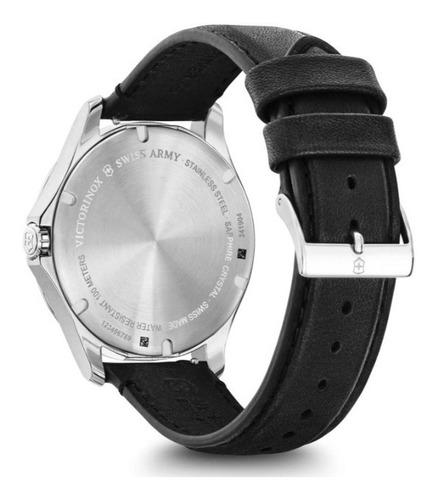 Victorinox Reloj Alliance Con Navaja Suiza, Negro Bisel Plateado