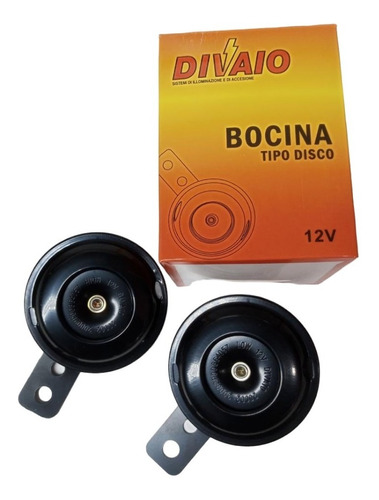 Juego Bocina X2 Tipo Disco Galleta 12v Universal Divaio 70mm