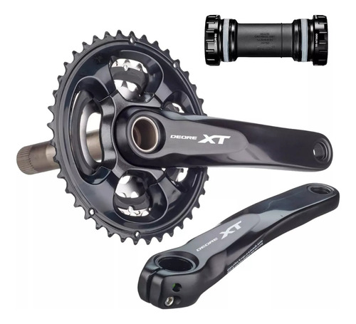 Plato Y Palancas Bicicleta Mountain Bike Shimano Deore Xt Fc-m8000-3 Triple 40-30-22 Incluye Caja Pedalera Hollowtech Ii