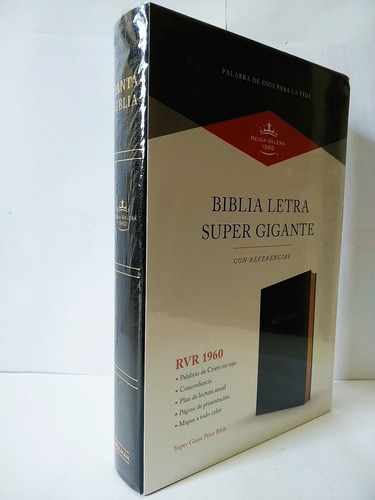 Imagen 4 de 10 de Biblia Rvr60 Letra Supergigante Imitación Piel Negro