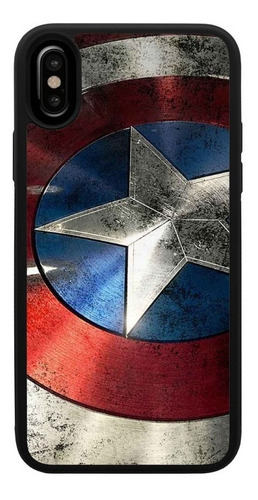 Funda Uso Rudo Tpu Para iPhone Capitan America Escudo 