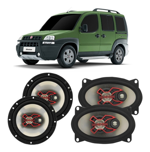 Auto Falante Fiat Doblo 2003 A 2009 Bravox 180w Rms 4 Portas