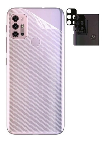 Skin Fibra De Carbono + Pelicula De Camera P/ Moto G10