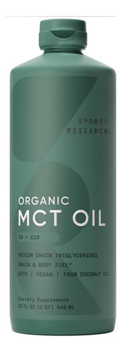 Aceite Mct Puro 100% Cocos Organicos Sports Research 946 Ml