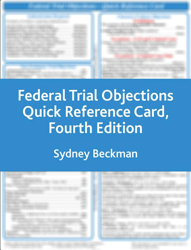 Libro:  Federal Trial Objections Reference Card (nita)