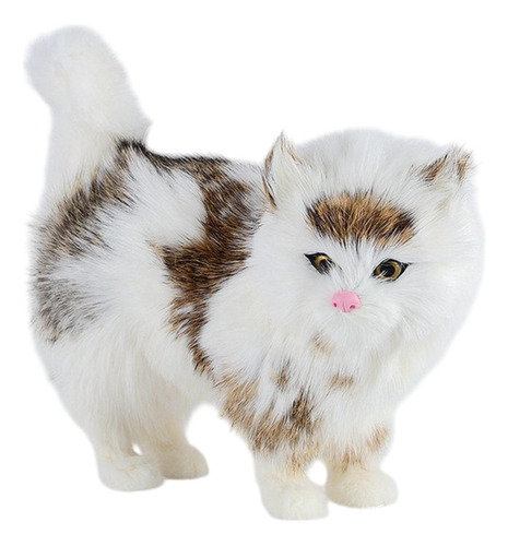 Simulación Gato Estatuilla Gato Felpa Juguete Lindo Marrón