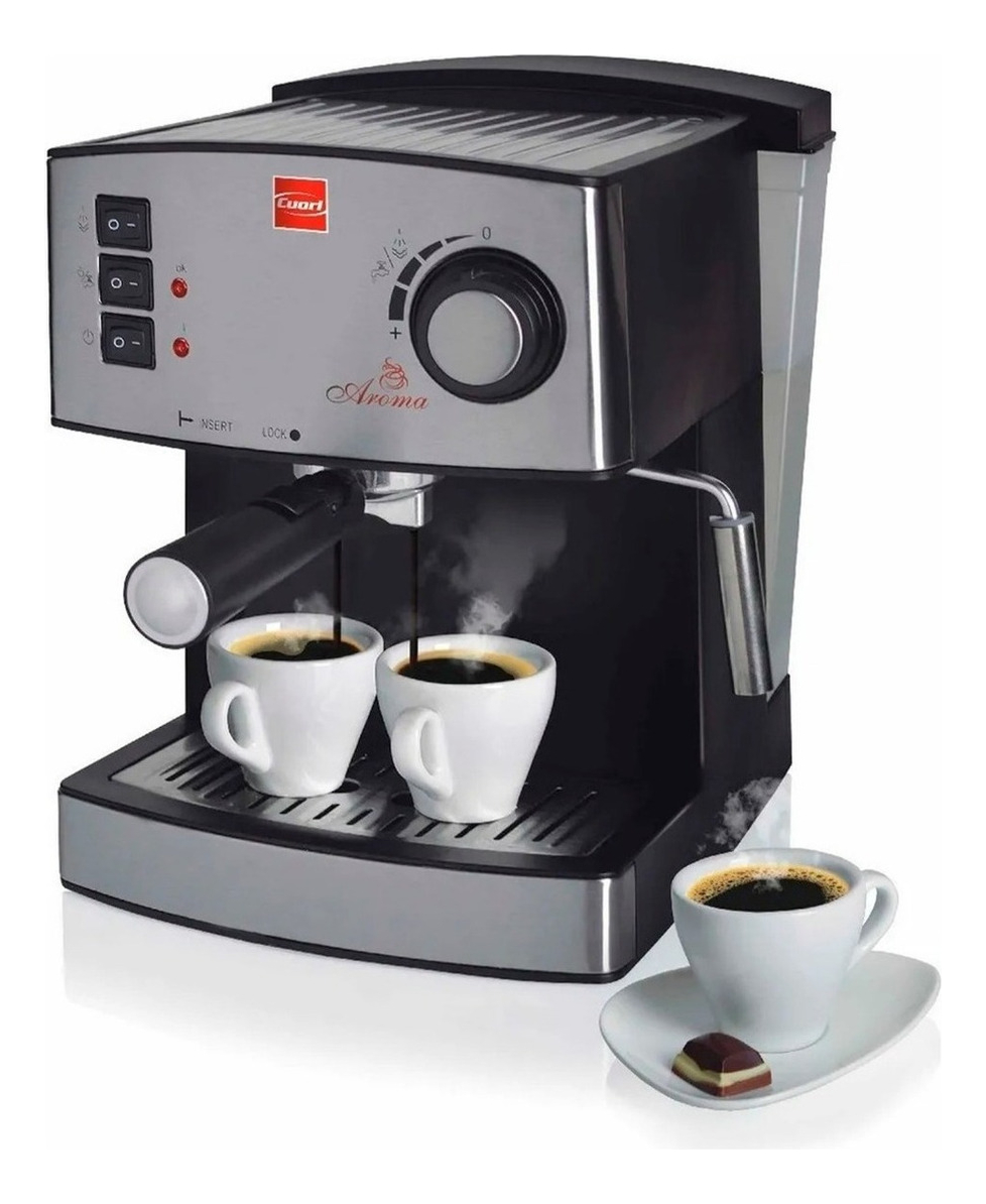 Cafetera Cuori Aroma CUO4090 automática negra y plateada expreso 230V