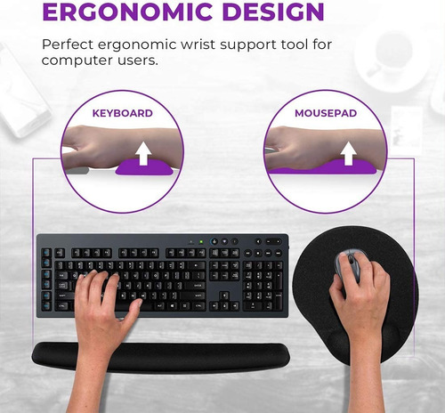 Mouse Pad Teclado Ratón Reposamuñecas Juego De Dos Piezas
