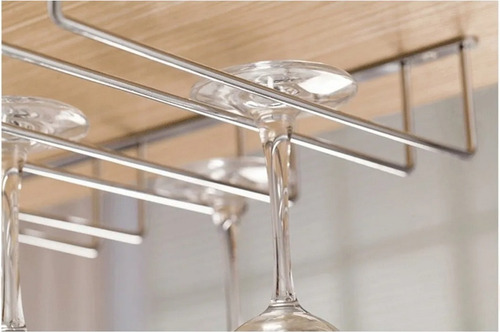 Imagen 4 de 4 de Porta Copas Triple Cromado Para Muebles Accesorios Cocina