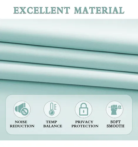 Cortinas Donren De Color Aguamarina Para Dormitorio, Opacas,
