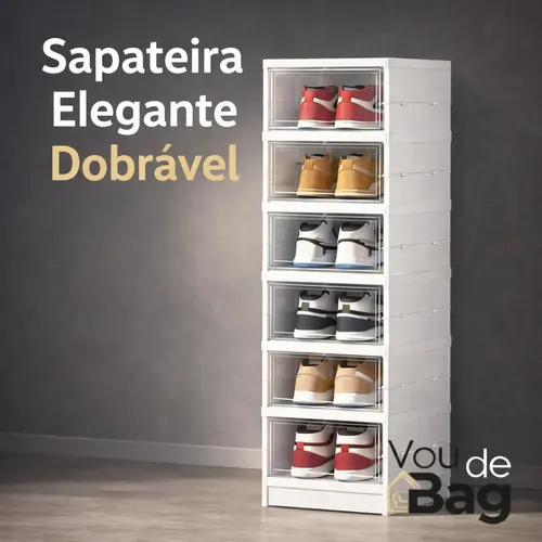 Sapateira Organizador Sapatos Empilhável Vertical 6 Andares