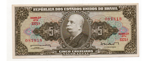 Brasil Billete 5 Cruzeiros Año 1962 P#176a