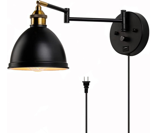Lámpara De Pared Enchufable, Lámpara De Pared Con Brazo Basc