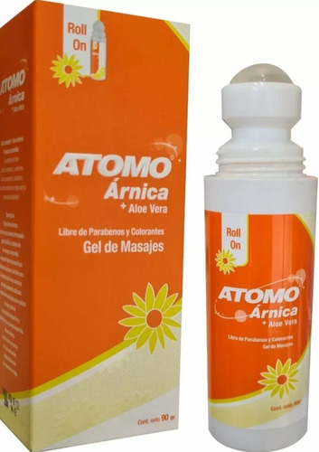 Atomo Arnica + Aloe Vera Gel Roll-on Alivio Dolor Masajes 