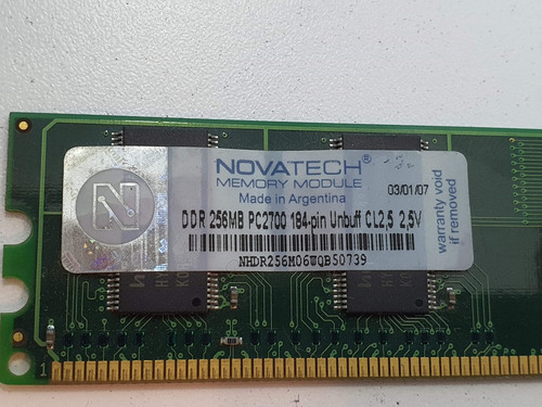 Memoria Novatech 256mb Ddr333 Pc2700 Nhdr256m06wqb50739