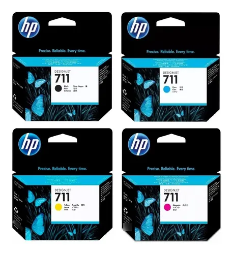 comprar Pack 4 Tintas Hp 711 Originales B\u002Fc\u002Fm\u002Fy Hp T120 T520 C\u002Fiva