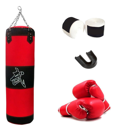 Kit Saco Costal De Boxeo + Guantes Para Adultos Durabilidad