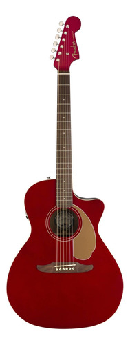 Violão eletroacústica Fender California Newporter Player Newporter para destros candy apple red nogueira brilhante